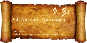 Váncsodi Zsuzsanna névjegykártya